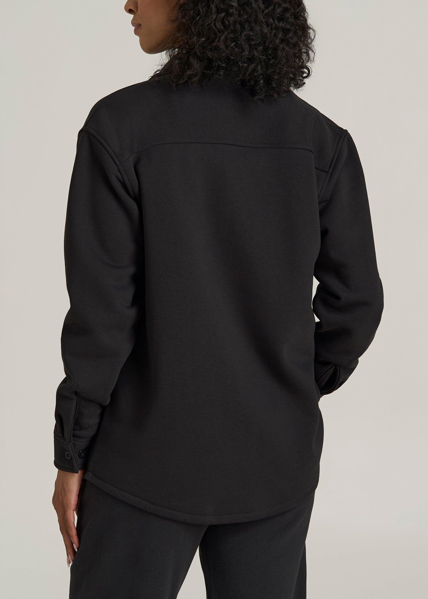Wearever 2.0 Fleece Shacket for Tall Women in Graphite Black Female Product Image