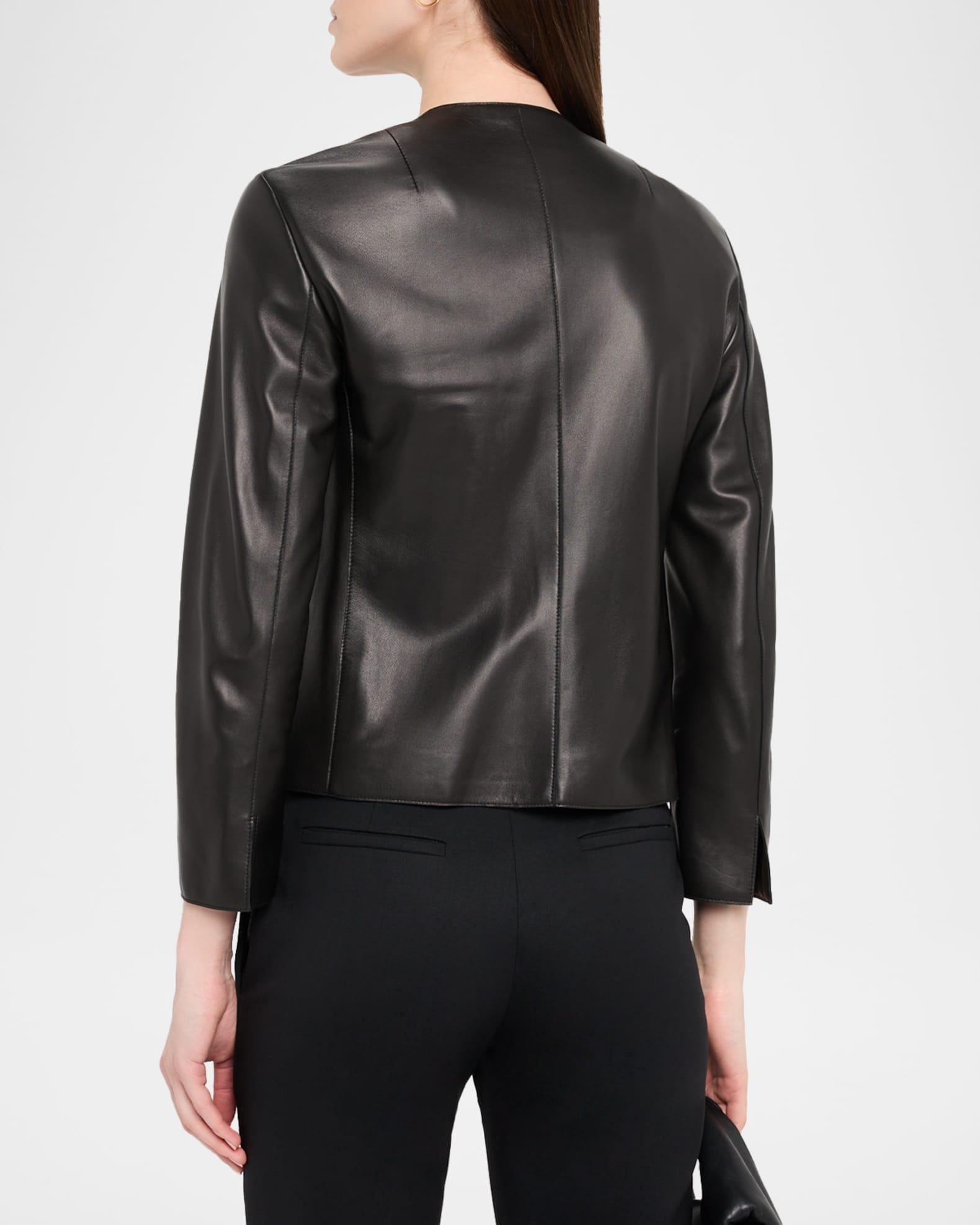 Lamb Nappa Leather Collarless Jacke†  Product Image