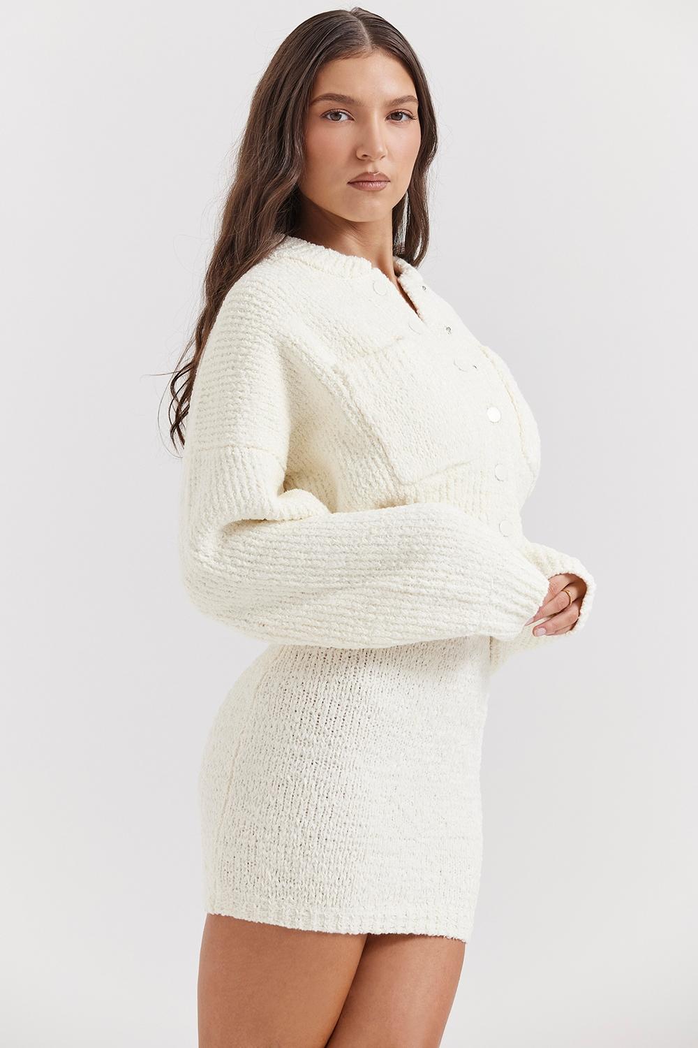 Salilah  cream chenille blend bomber jacket - sale Product Image