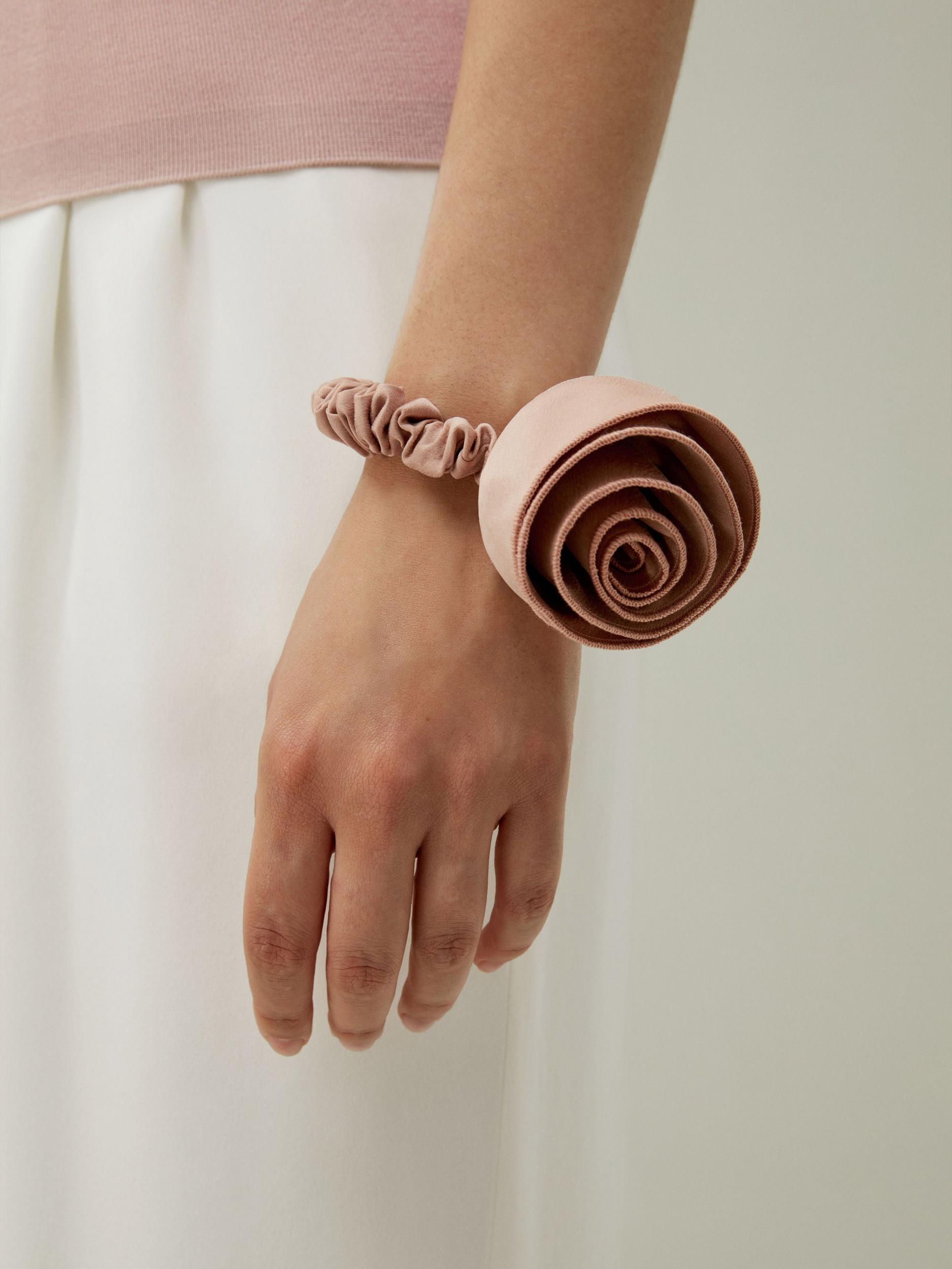 Rosette Silk Hair Scrunchie Product Image