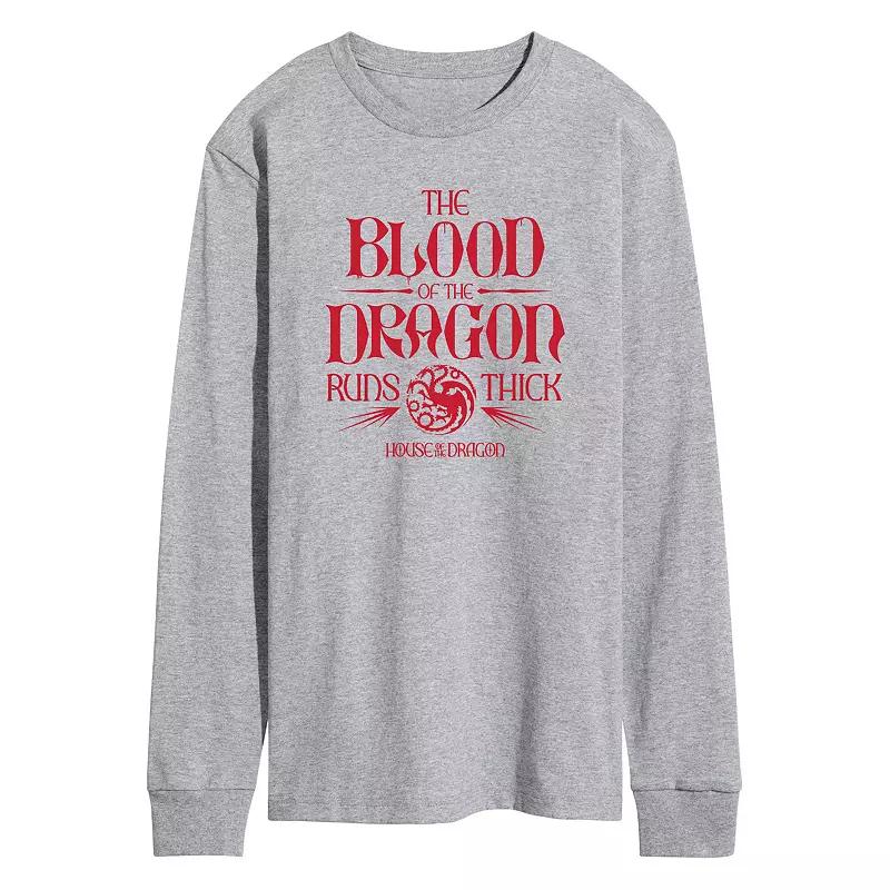 Men's House Of The Dragon Blood Of Dragon Long Sleeve Graphic Tee,  Product Image