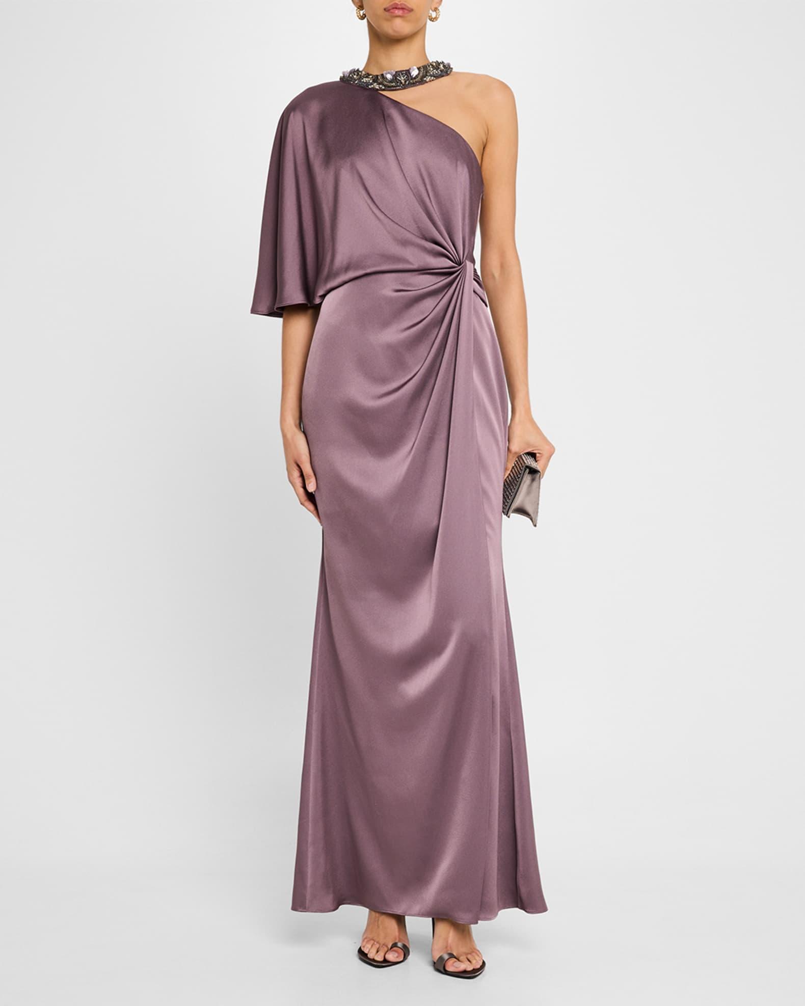 Beaded One-Shoulder Twist Gown Product Image