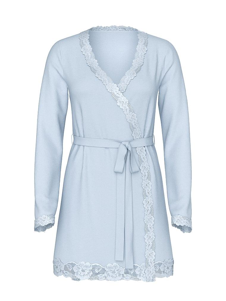Modal Soft Lace-Trim Wrap Robe Product Image