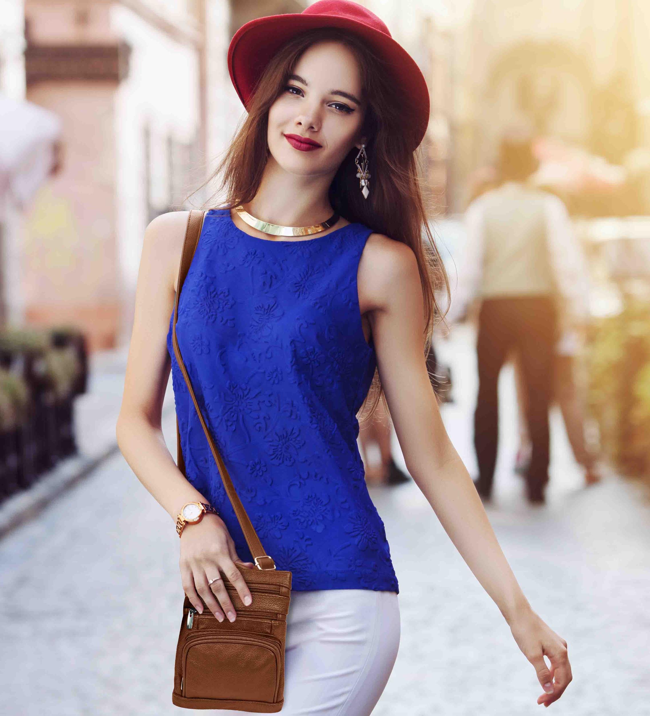 Genuine Leather Cross-body Purse with Leather Small Cross-body Purse Pouch Product Image