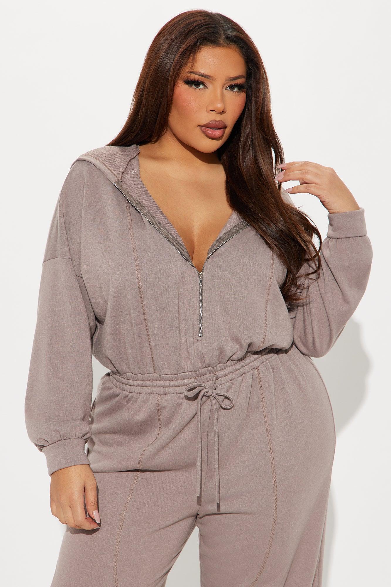 Valerie French Terry Jumpsuit - Mocha Product Image