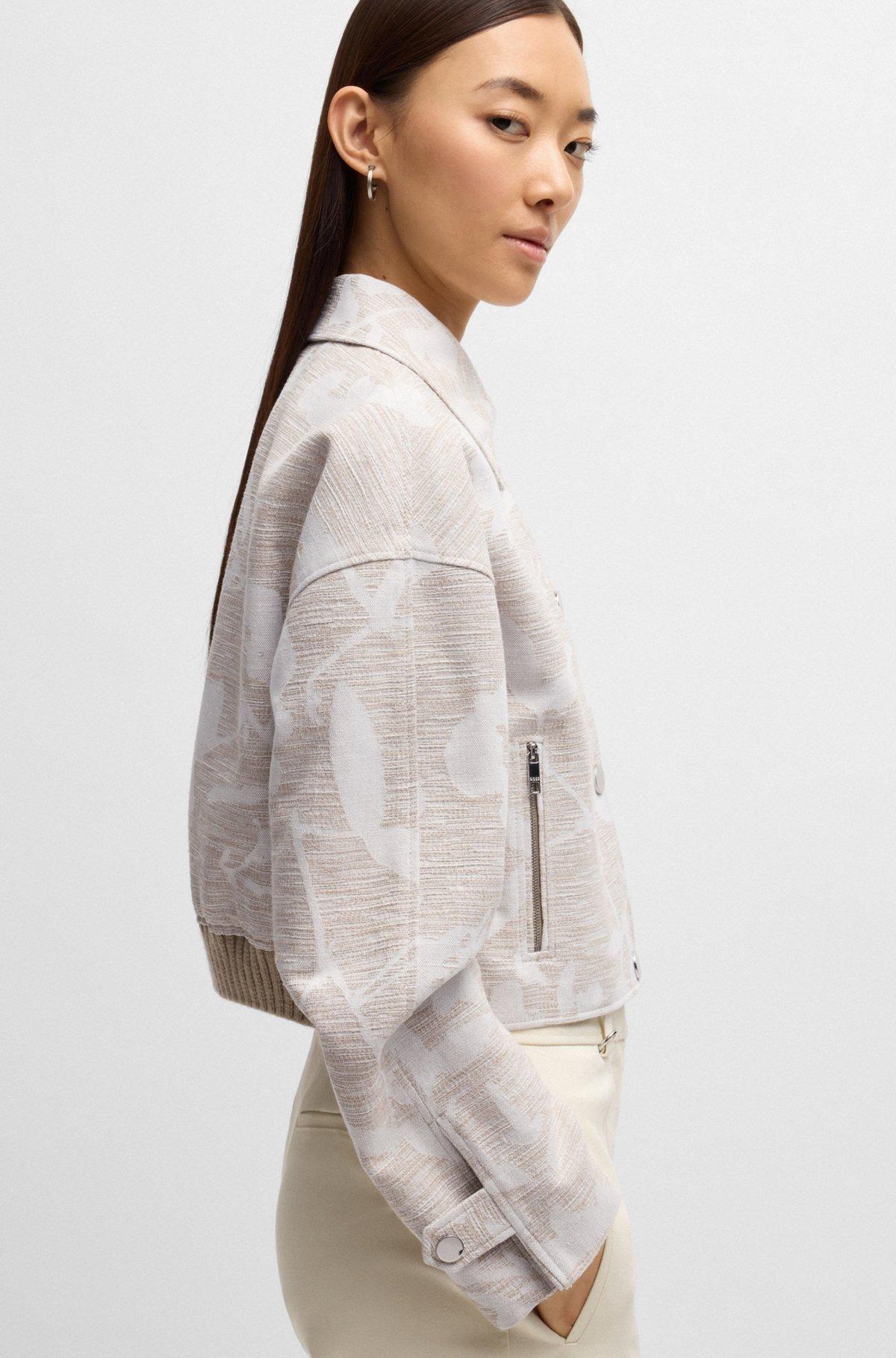 Relaxed-fit blazer with floral structure Product Image
