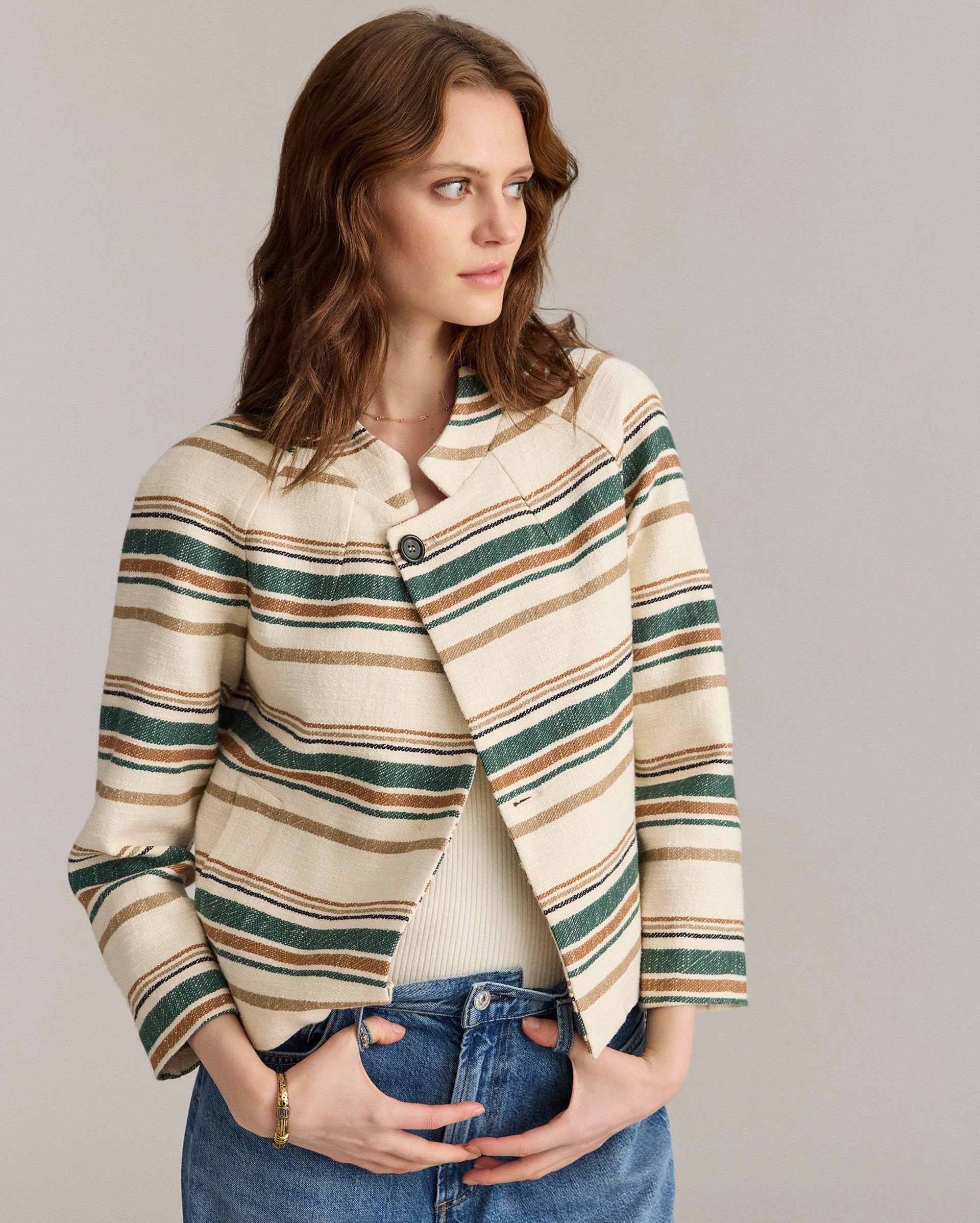 Desert Stripe Cropped Jacket -  Product Image