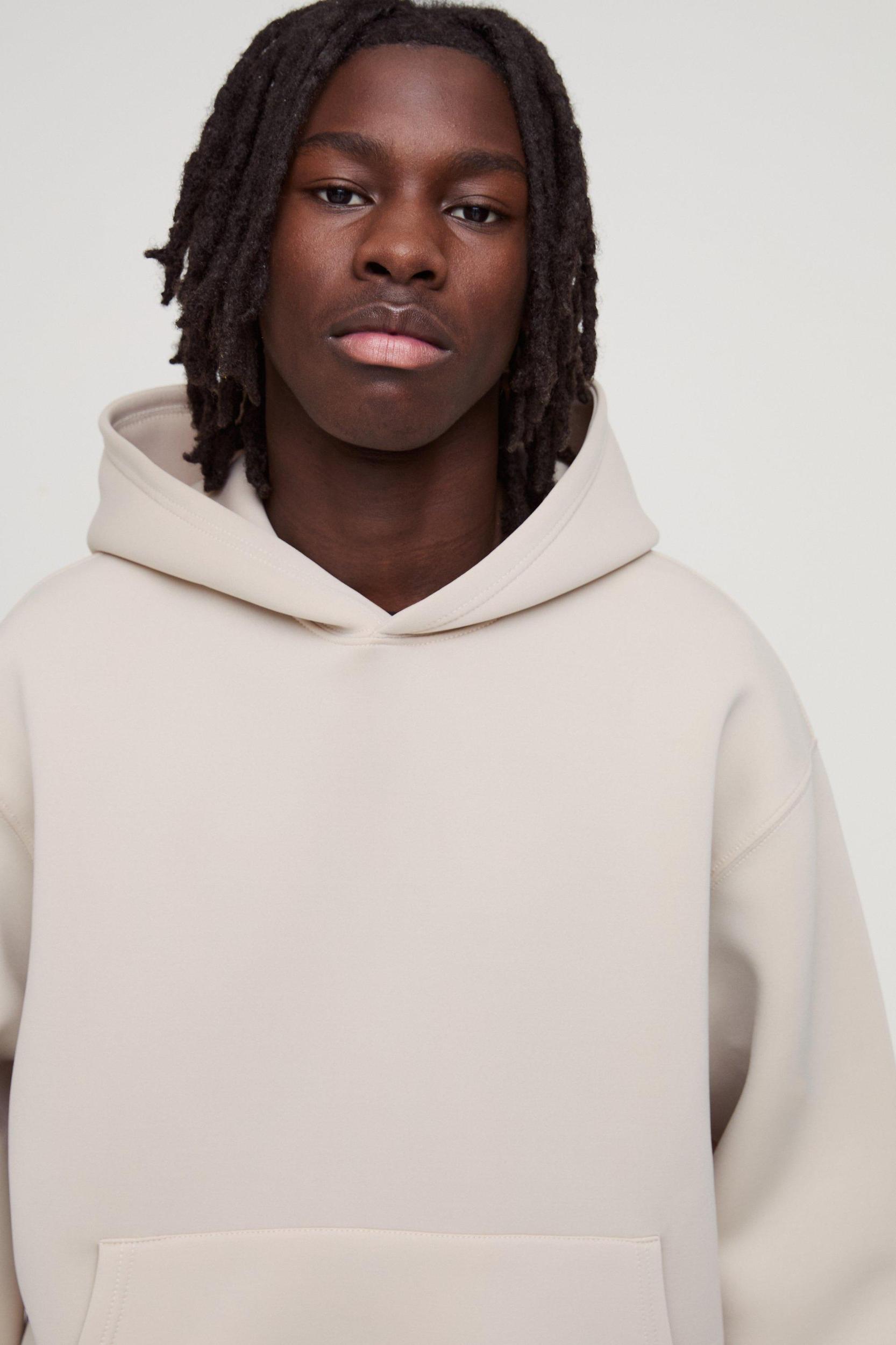 Oversized Boxy Bonded Scuba Hoodie | boohooMAN USA Product Image