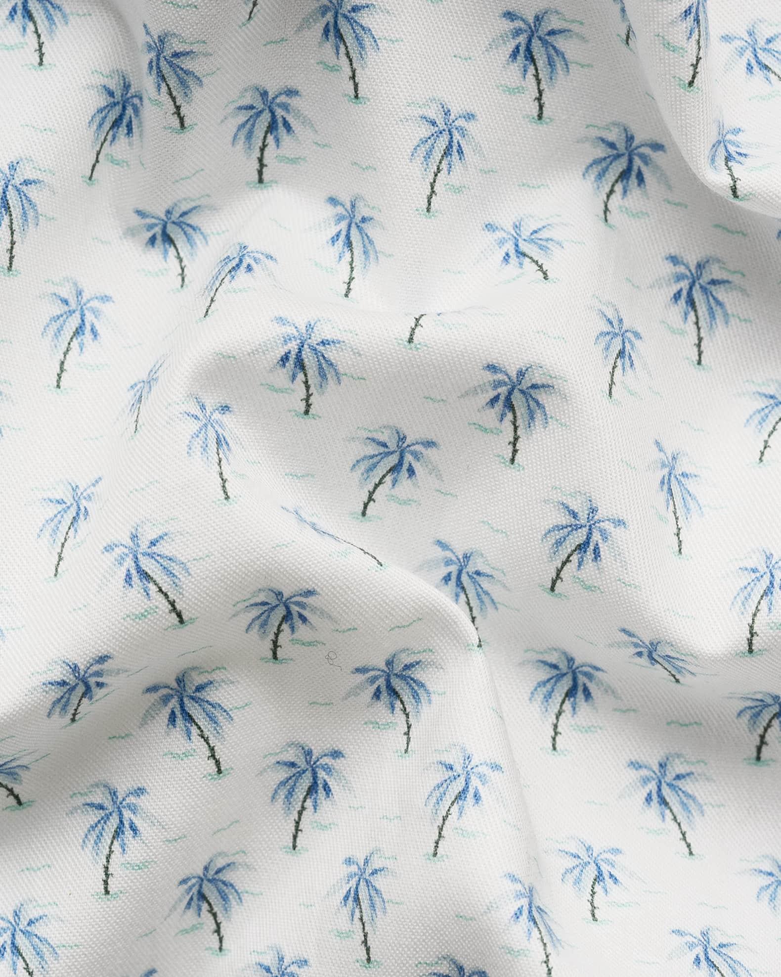 Men's Signature Twill Palm-Print Short-Sleeve Shirt Product Image