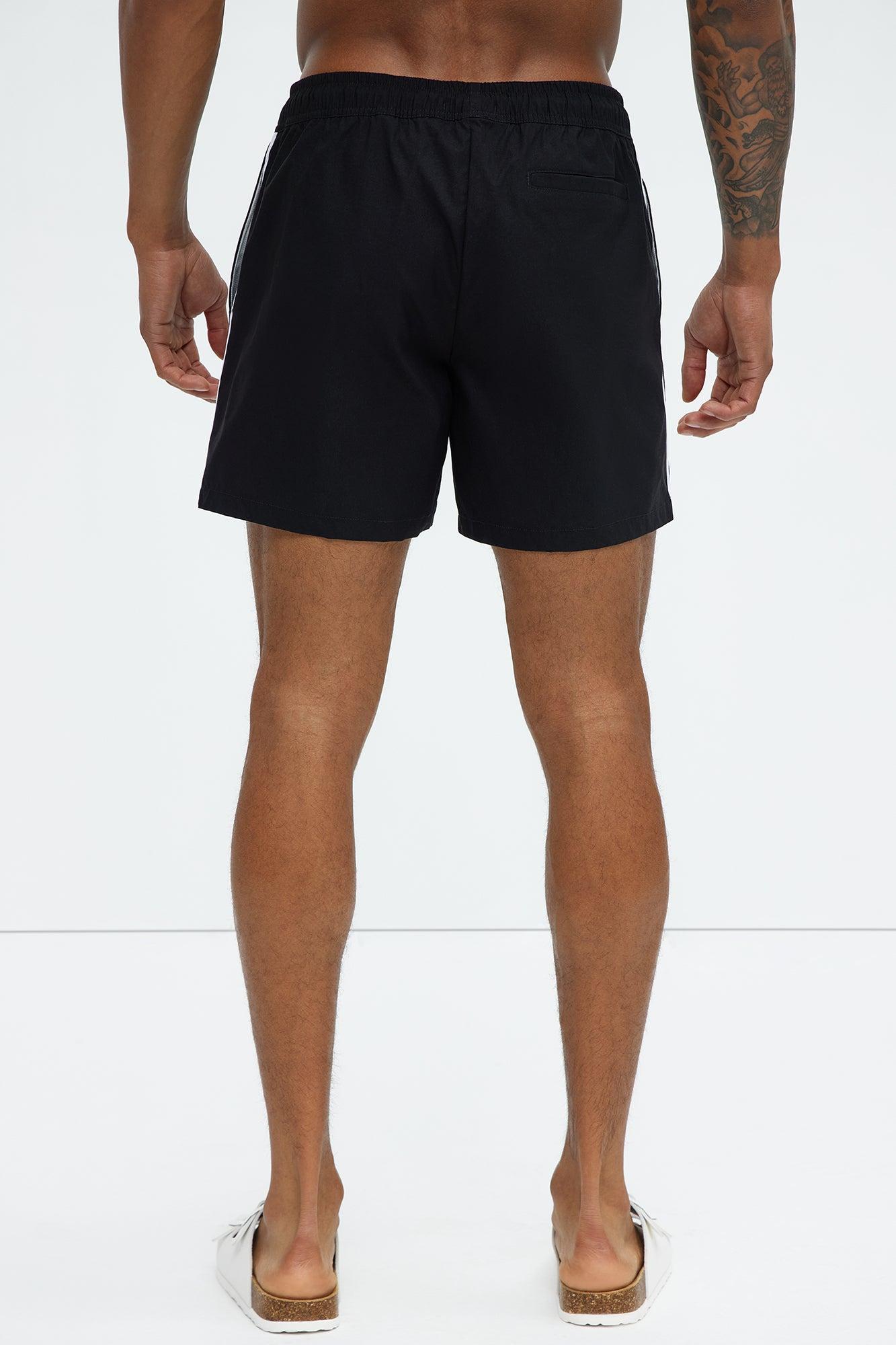 Side Taping Swim Mid Trunk - Black Product Image