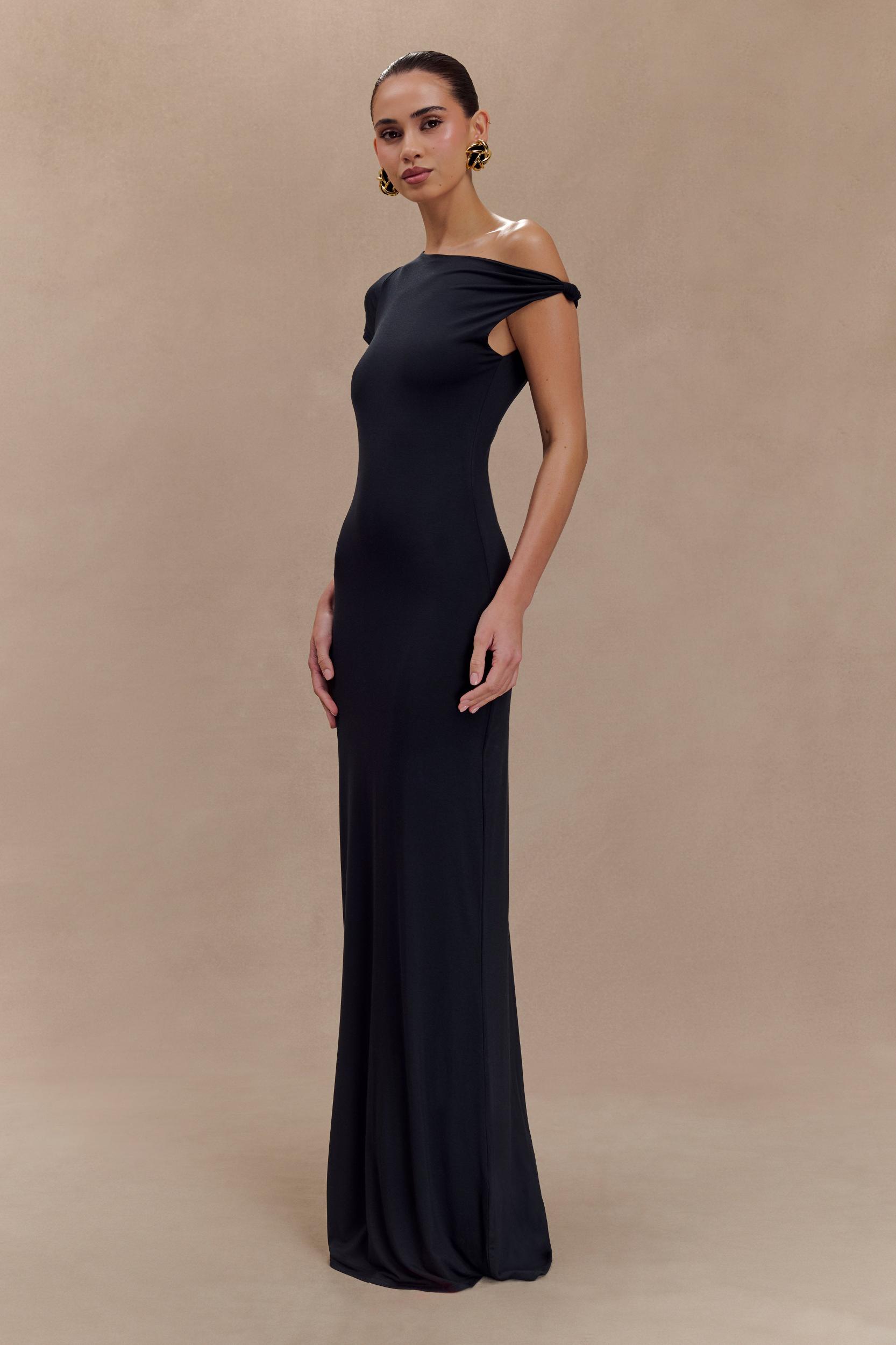 Tamsin Short Sleeve Modal Maxi Dress - Black Product Image