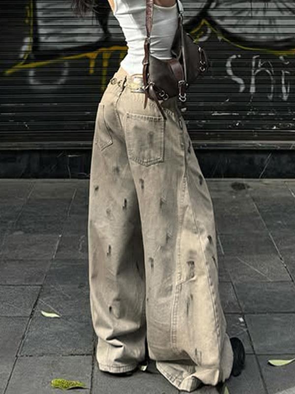 Vintage Washed Aged Boyfriend Jeans Product Image