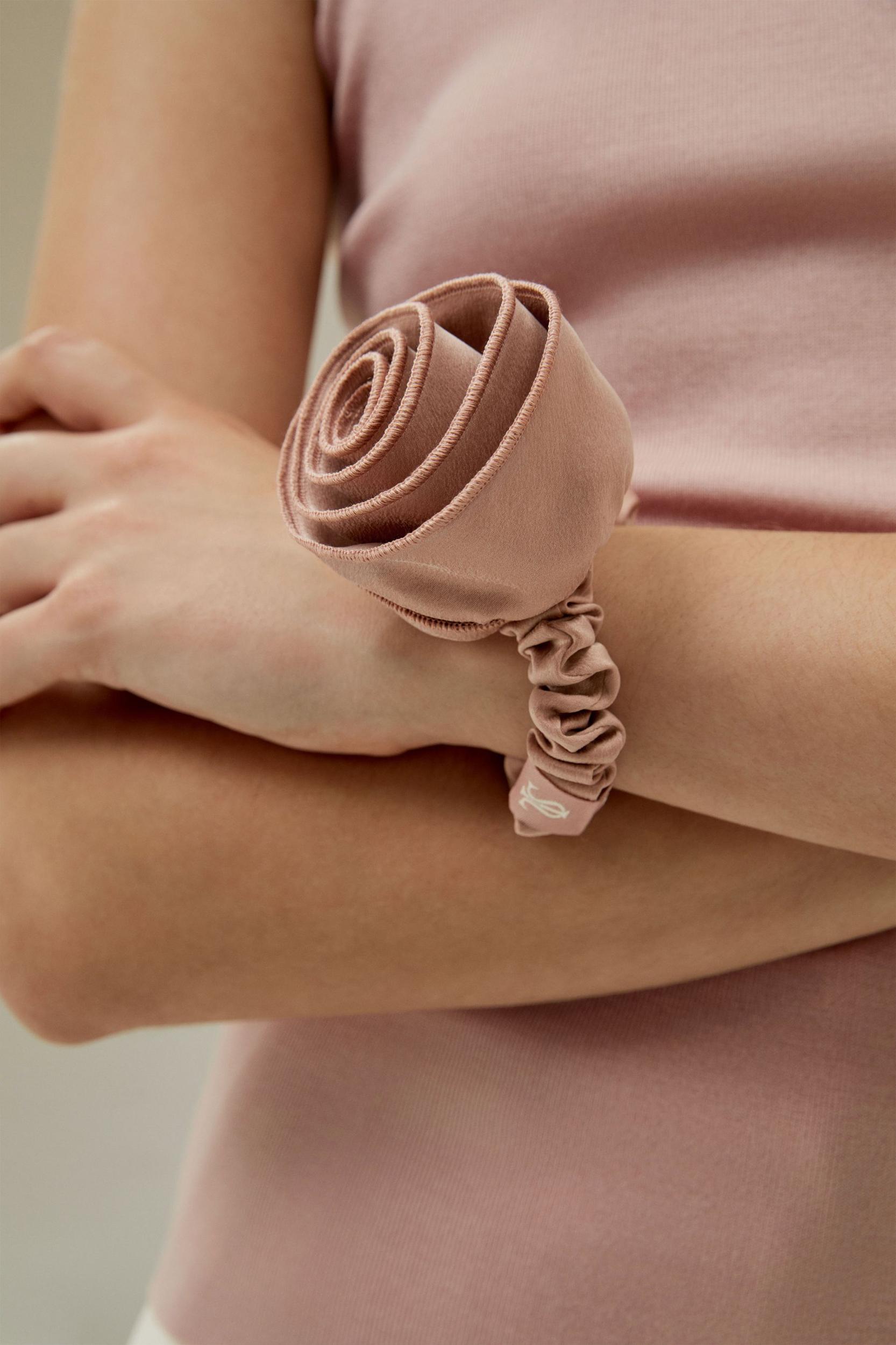 Rosette Silk Hair Scrunchie Product Image