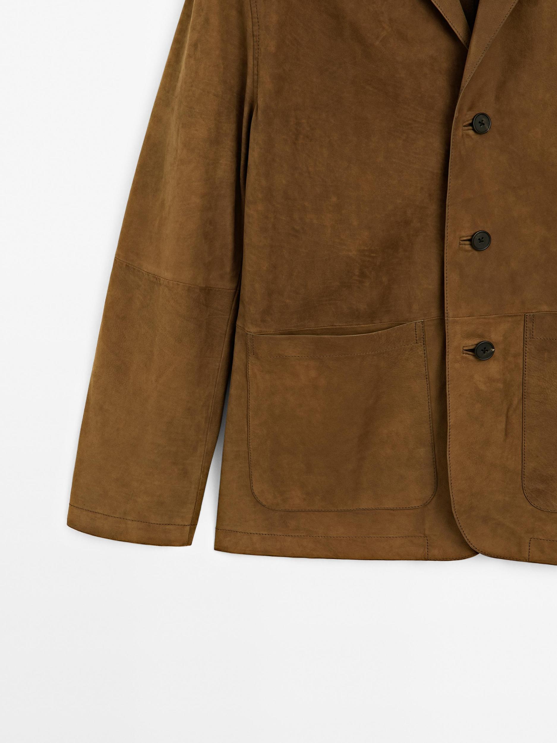 100% nubuck leather blazer Product Image