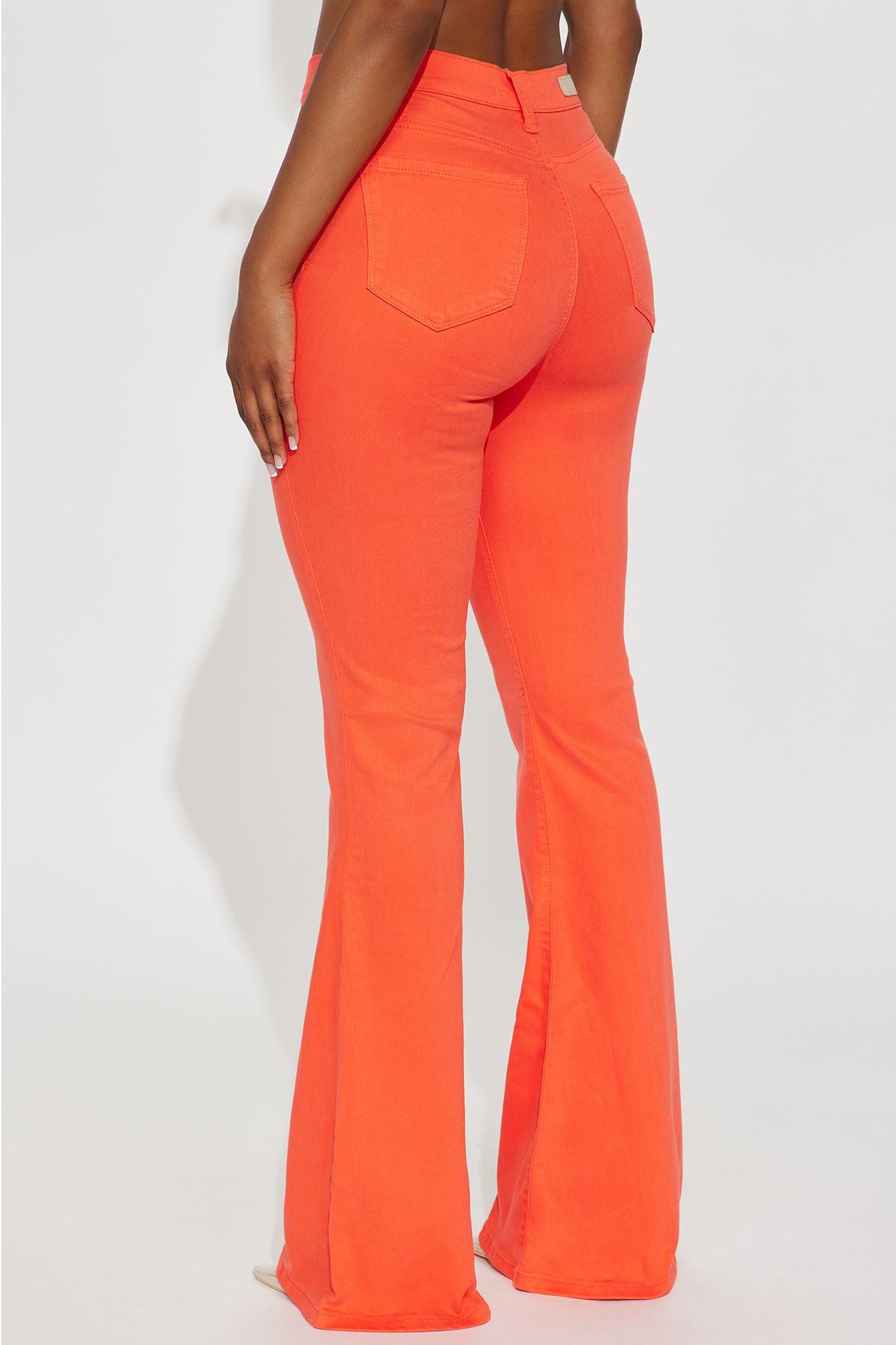 Sunset Hour High Rise Flare Jeans - Orange Female Product Image