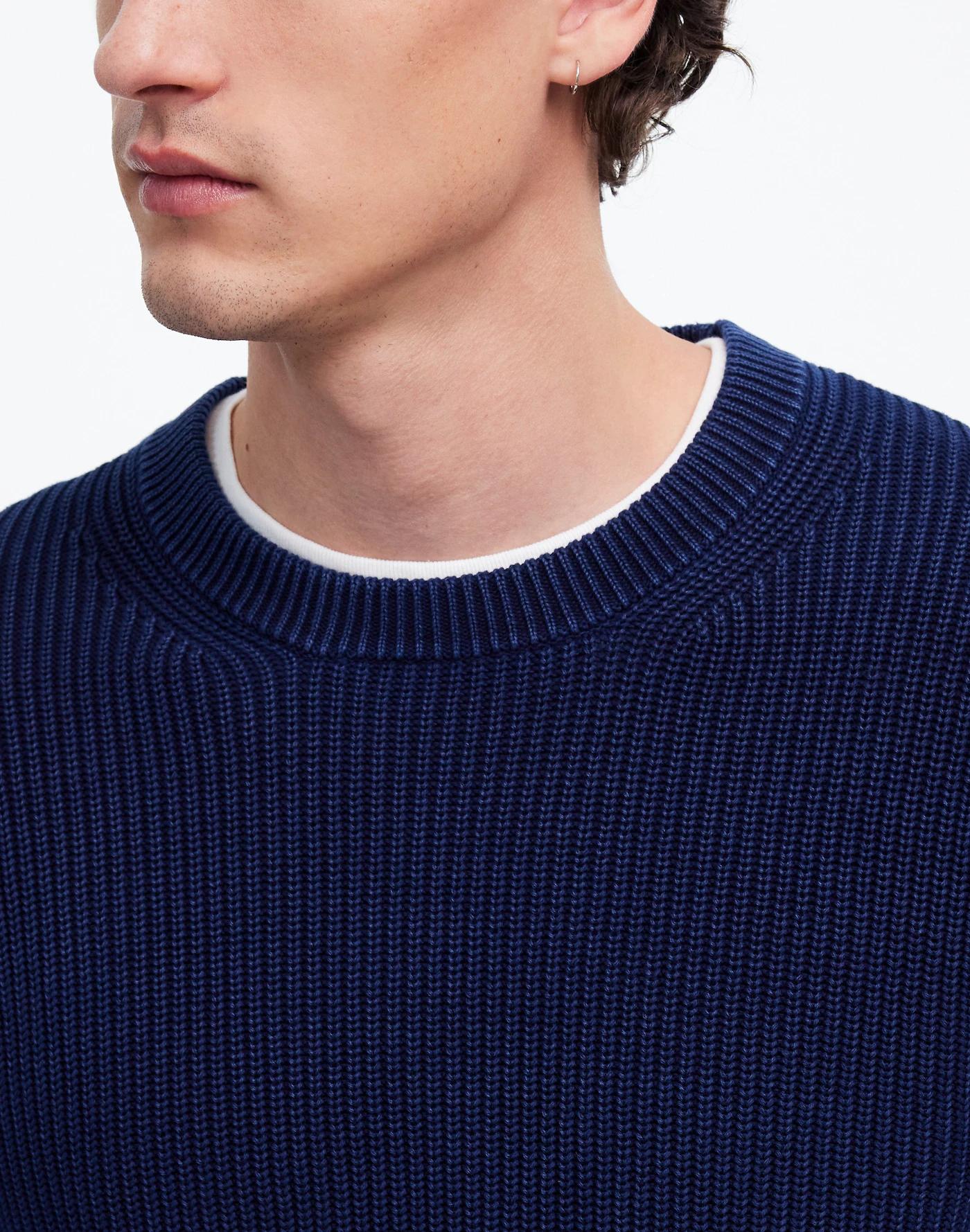 Cotton Shaker Stitch Crewneck Sweater Product Image