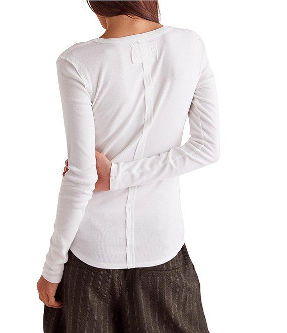 Free People We The Free Jamie V-Neck Long Sleeve Henley Top Product Image