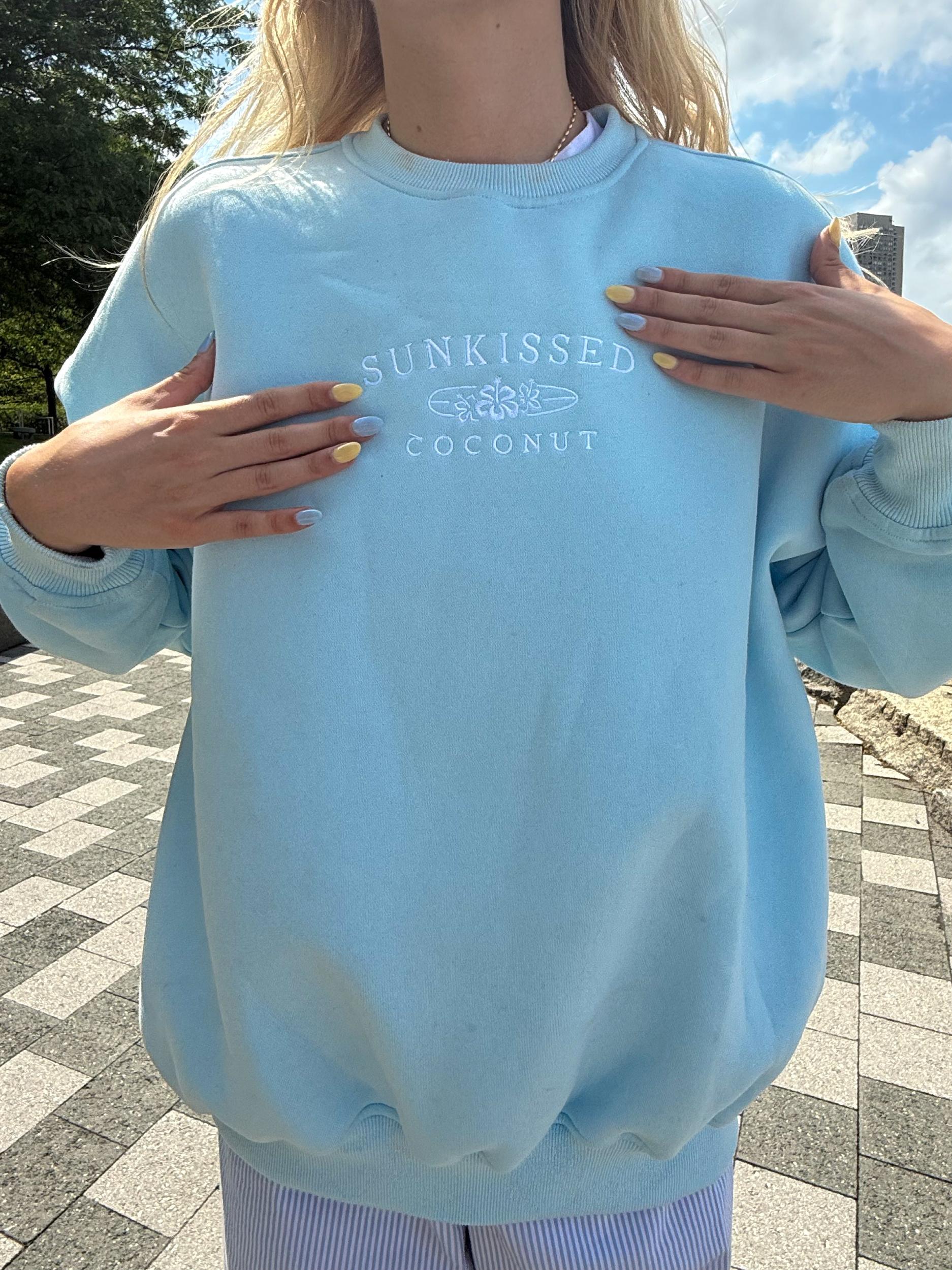 Icy Blue Basic Blank Sweatshirt Product Image