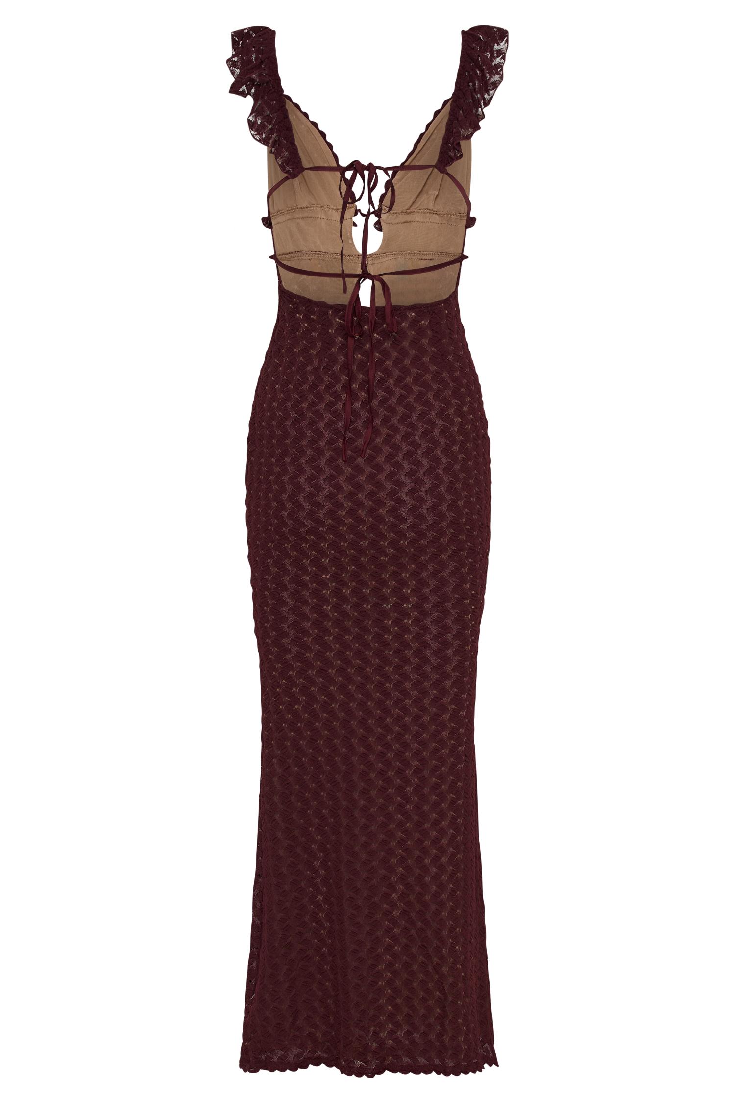 Ezra Lace Maxi Dress - Plum Product Image