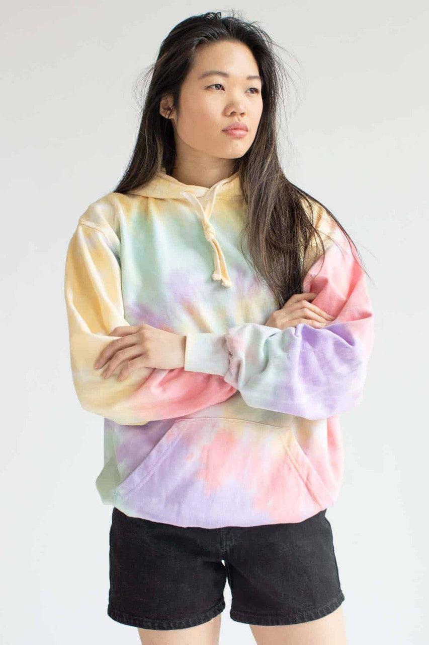 Zen Rainbow Tie Dye Hoodie Product Image