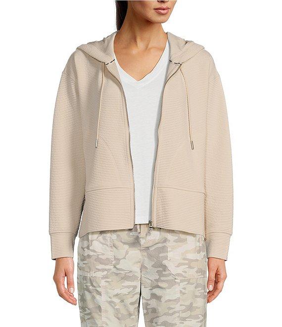 DKNY by Donna Karan Long Sleeve Zip Front Side Zip Detail Hoodie Product Image