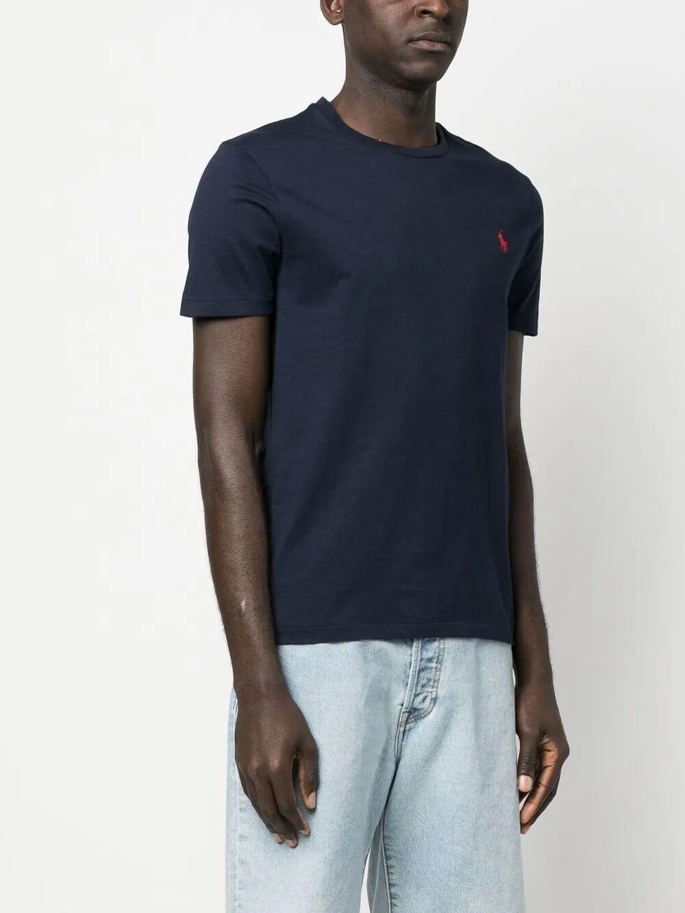 POLO RALPH LAUREN Slim-fit Logo-embroidered Cotton-jersey T-shirt In Navy Product Image