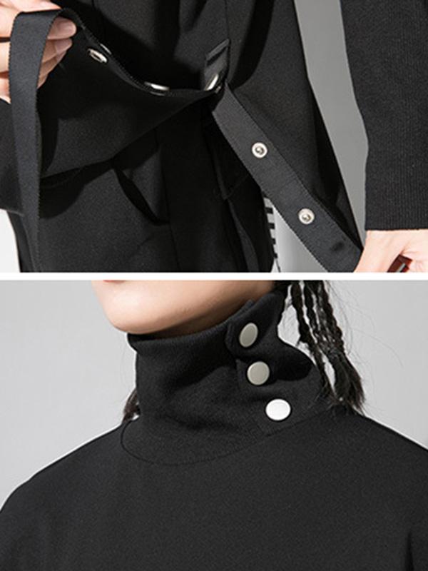 Original Solid Stand Collar T-Shirts Tops Product Image