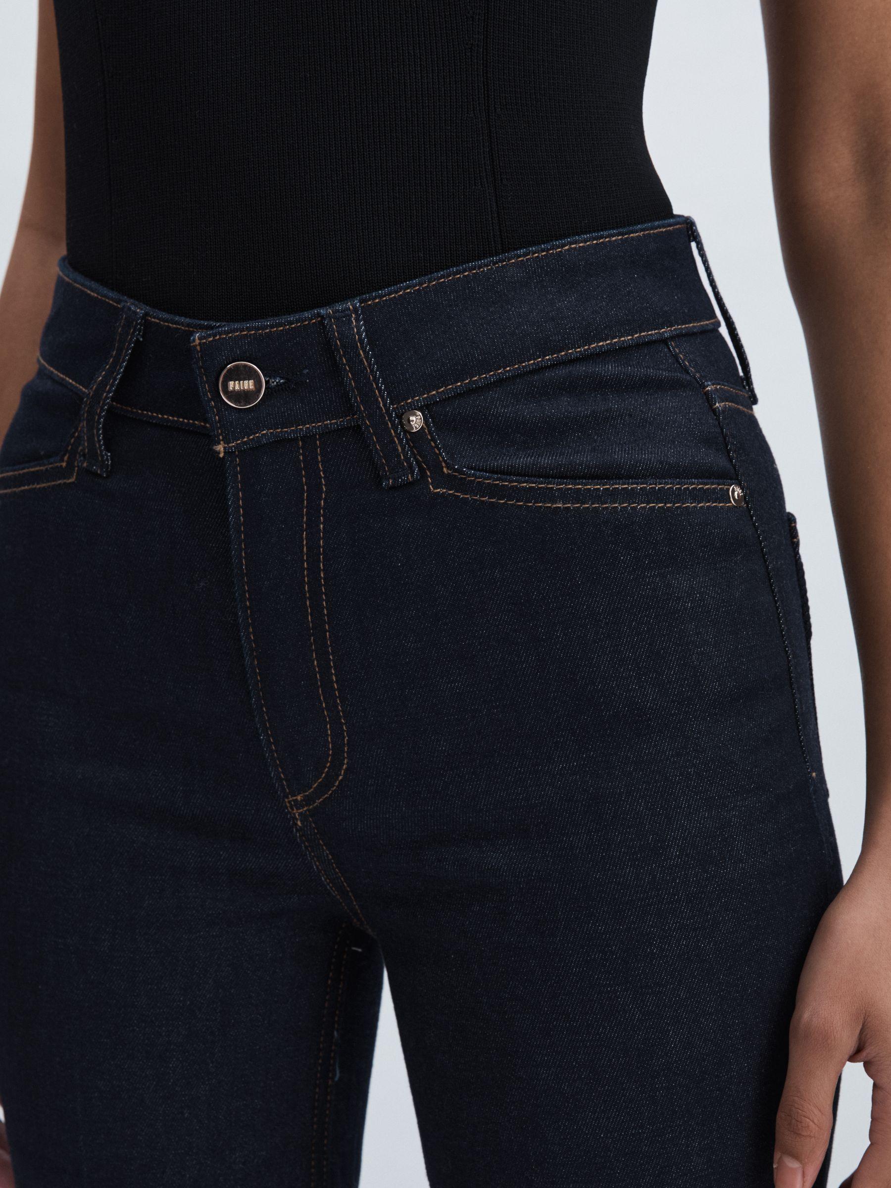 Paige Angled-Waist Flared Jeans in Kira Blue Product Image