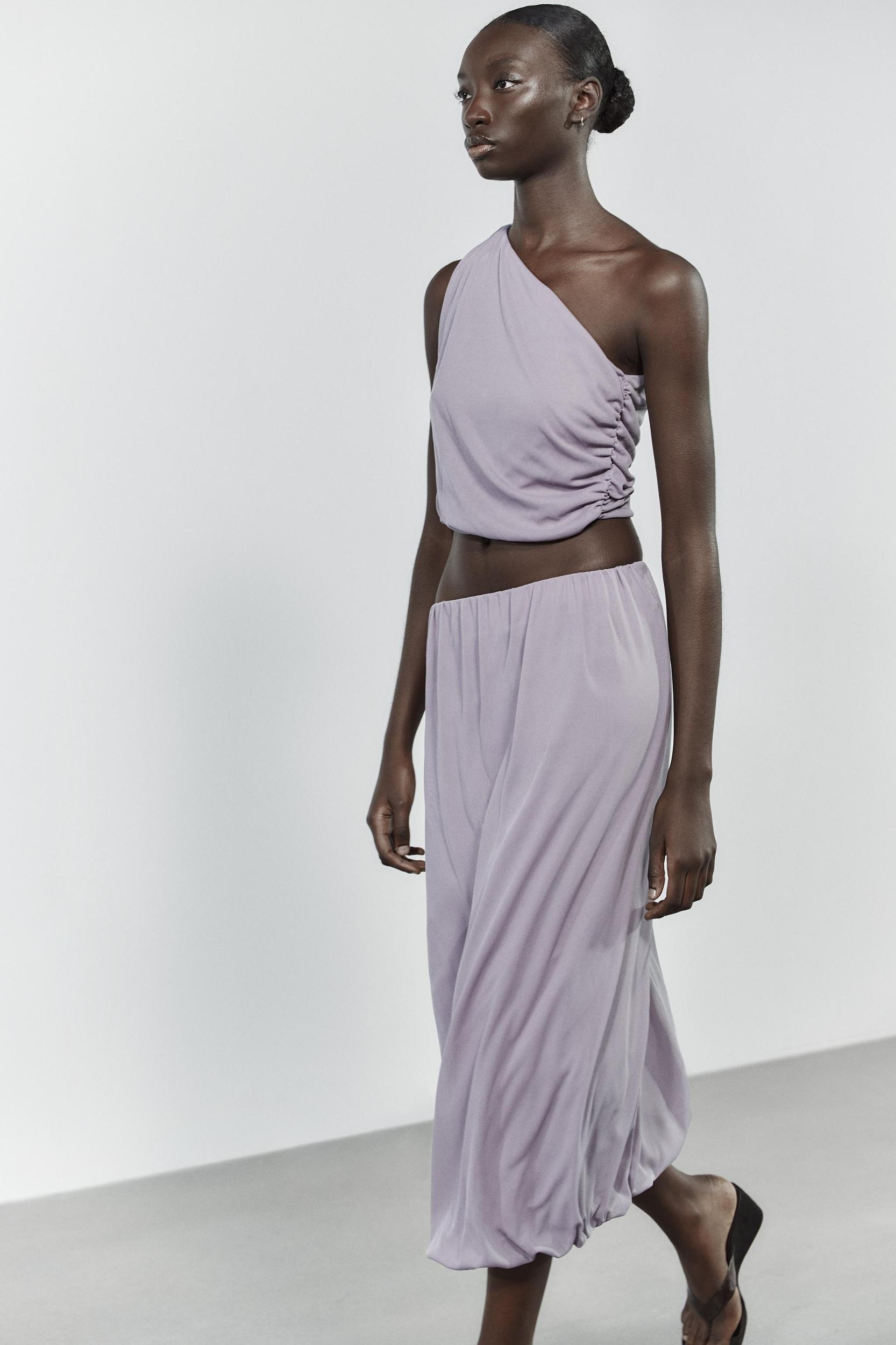 RUCHED TULLE TOP Product Image