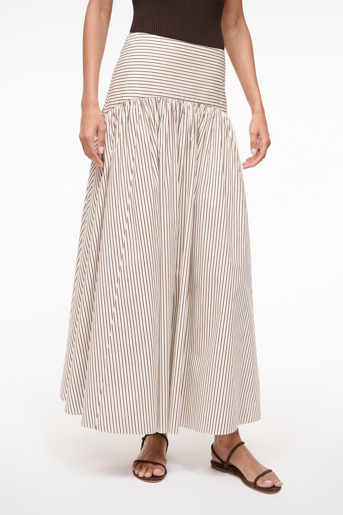 PROCIDA SKIRT | IVORY DARK OAK MICRO STRIPE Product Image
