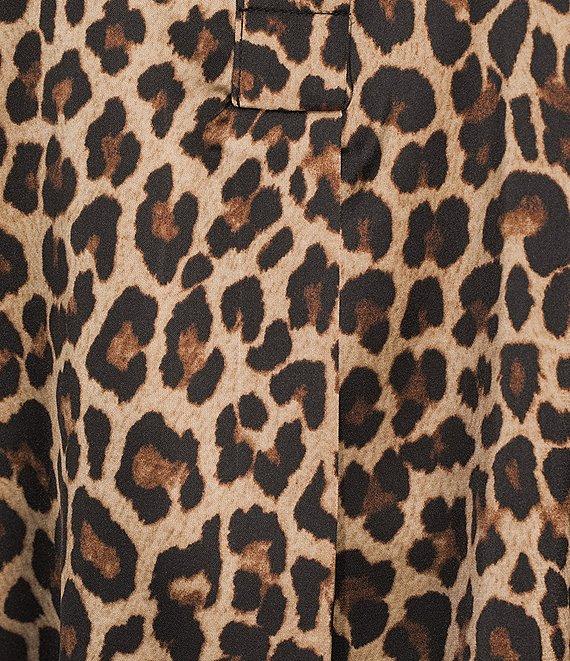 Anne Klein V-Neck Long Sleeve Cheetah Print Satin Blouse Product Image