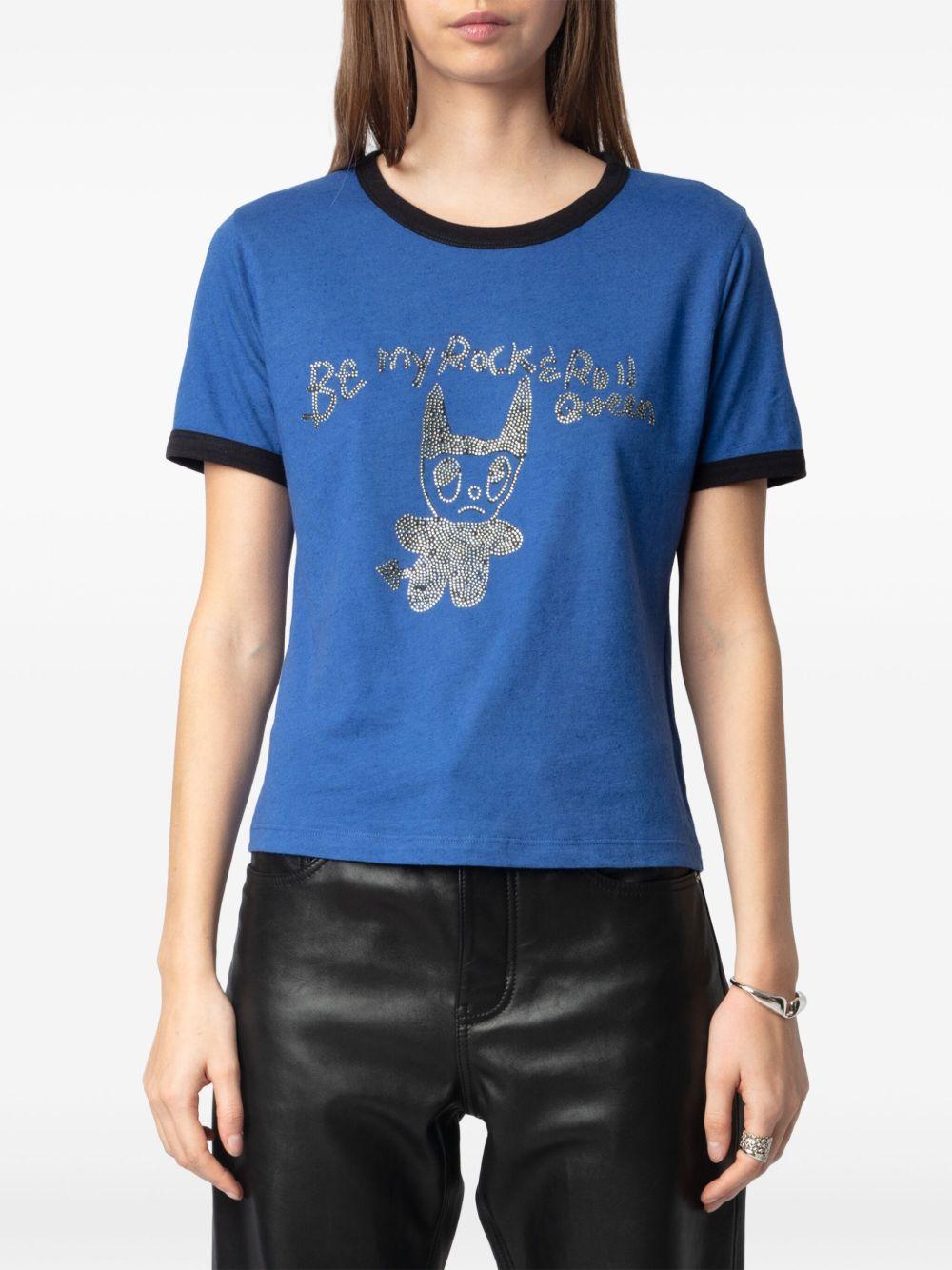 crystal-embellished T-shirt  Product Image