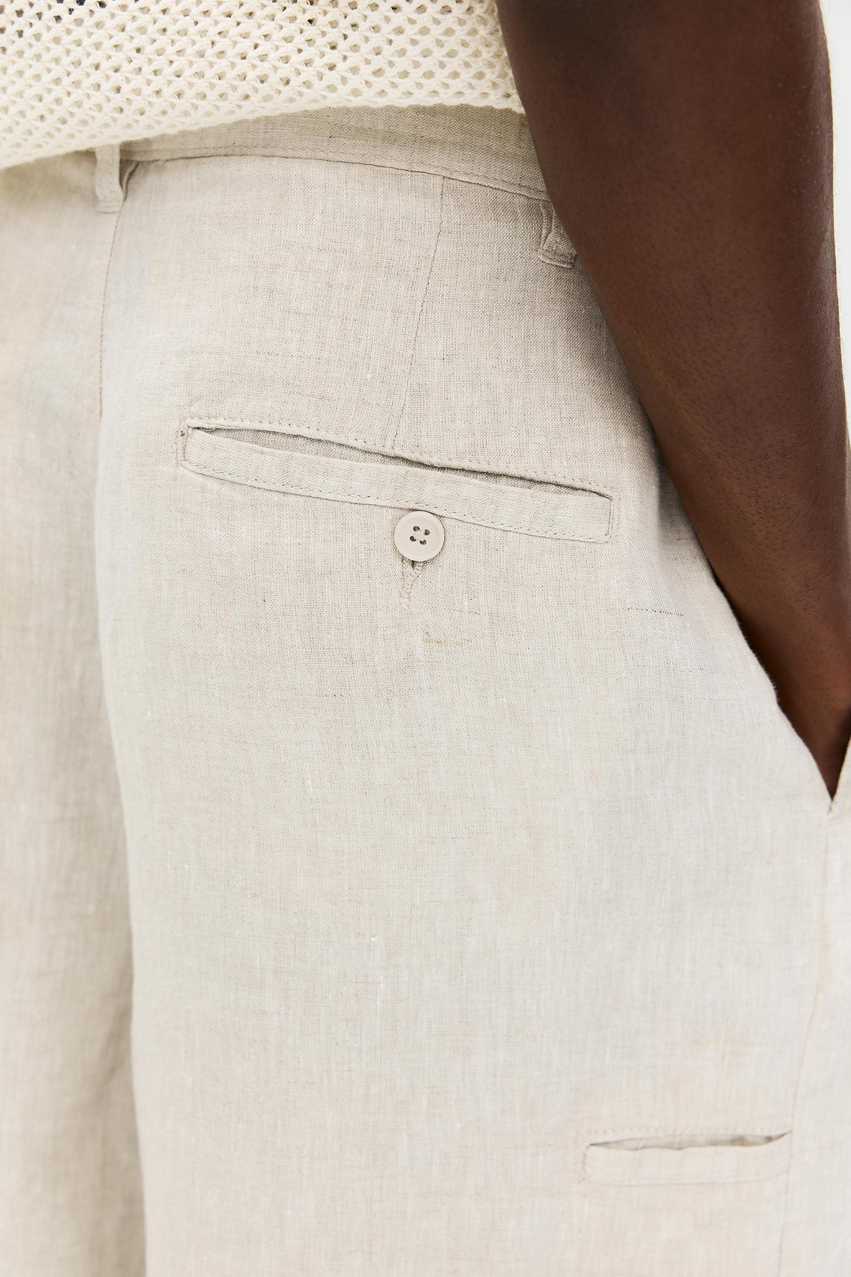 100% linen baggy Bermuda shorts Product Image