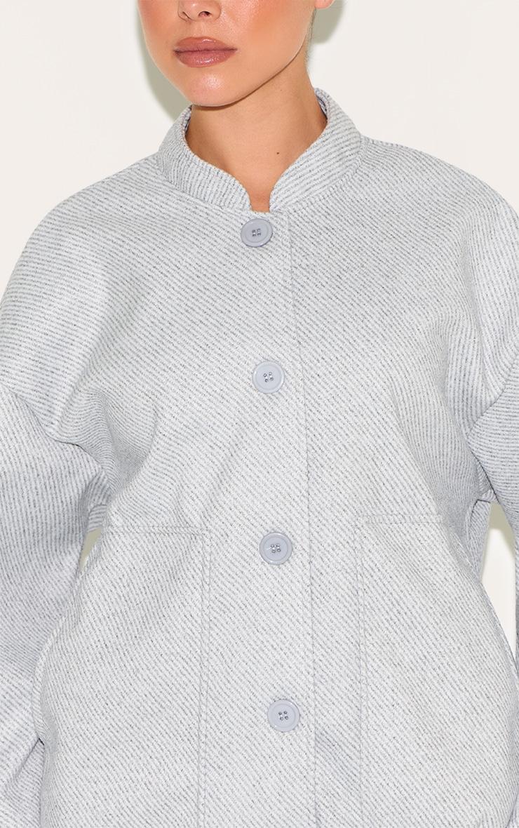 Grey Herringbone Oversized Bomber Product Image