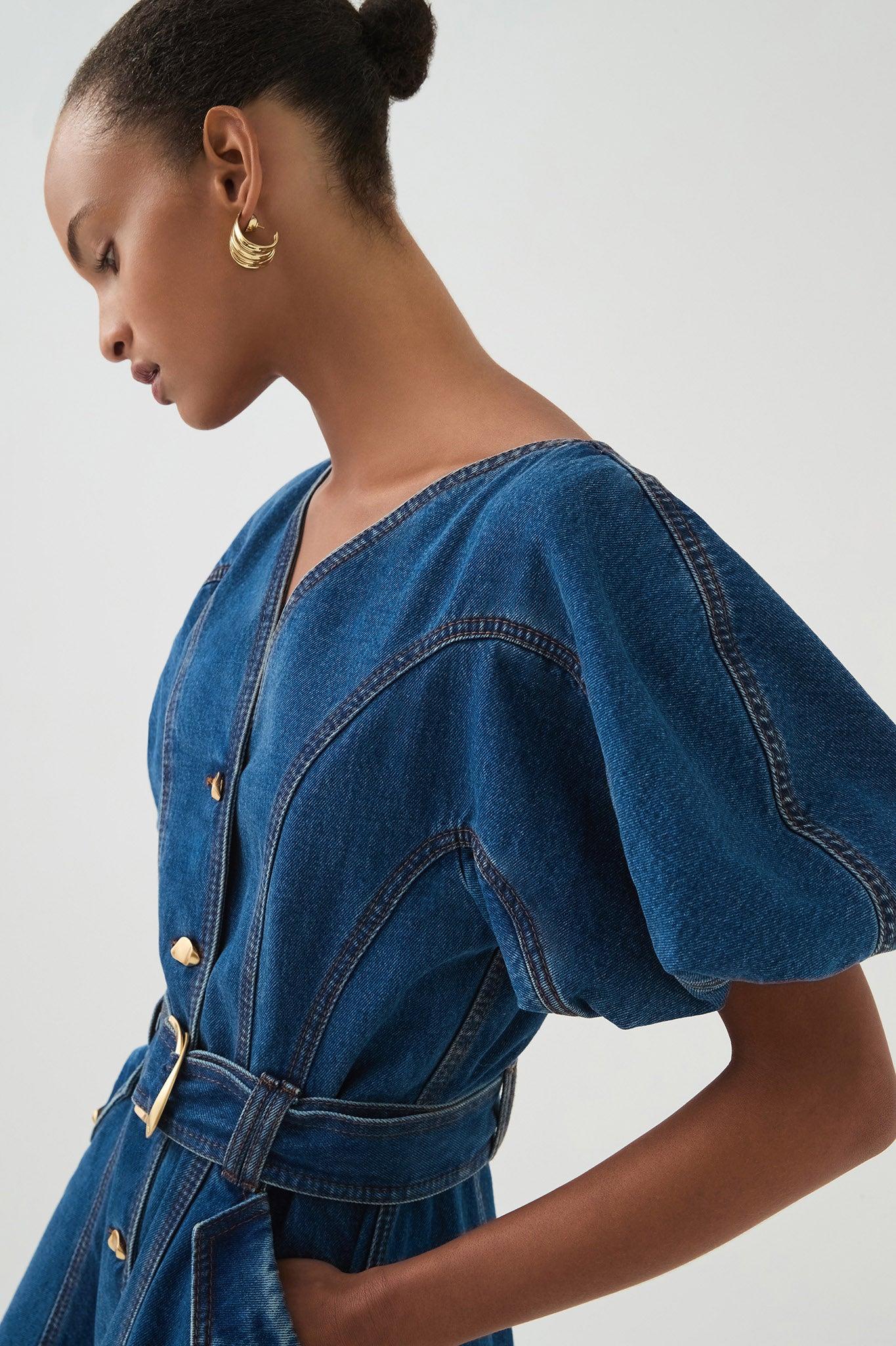 Harper Denim Mini Dress Product Image
