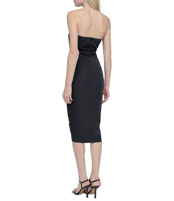 DKNY by Donna Karan Twisted Bodice Strapless Bodycon Midi Dress Product Image