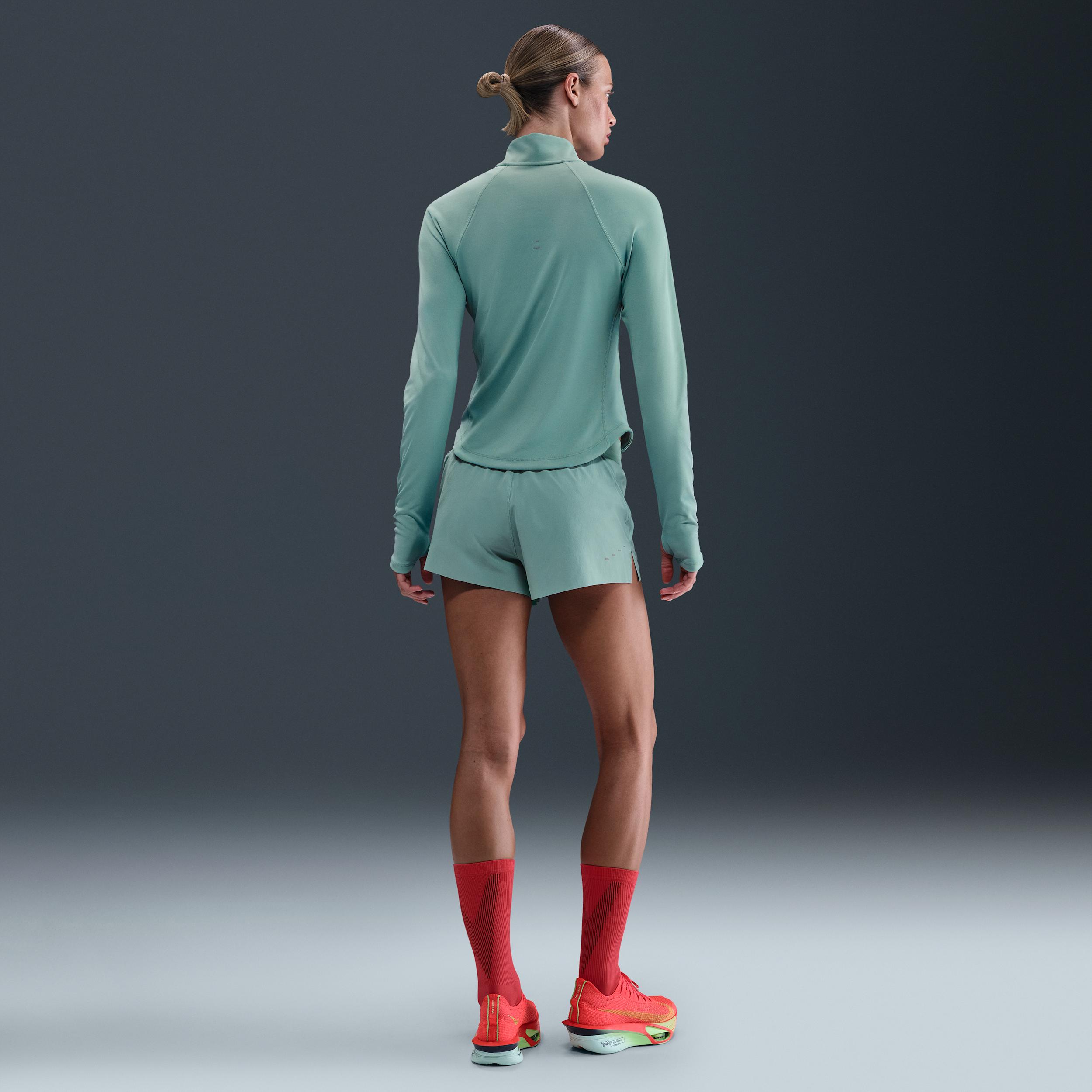 Nike Womens Swift Dri-FIT Mid-Rise 2.5 Brief-Lined Running Shorts | HQ0638-017 Product Image