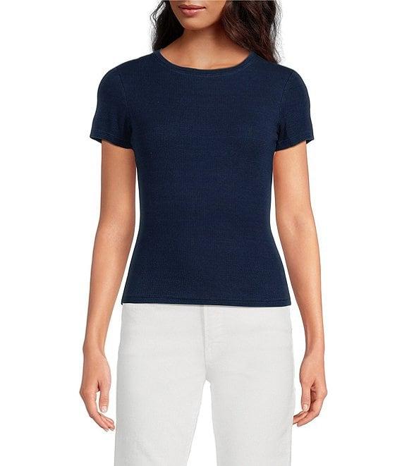 Good American Jeanius Crew Neck Short Sleeve Fitted Tee Product Image