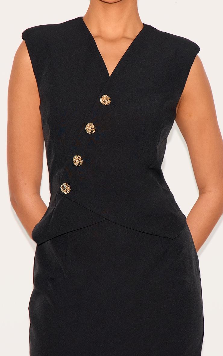  Black Woven Asymmetric Mini Dress Product Image