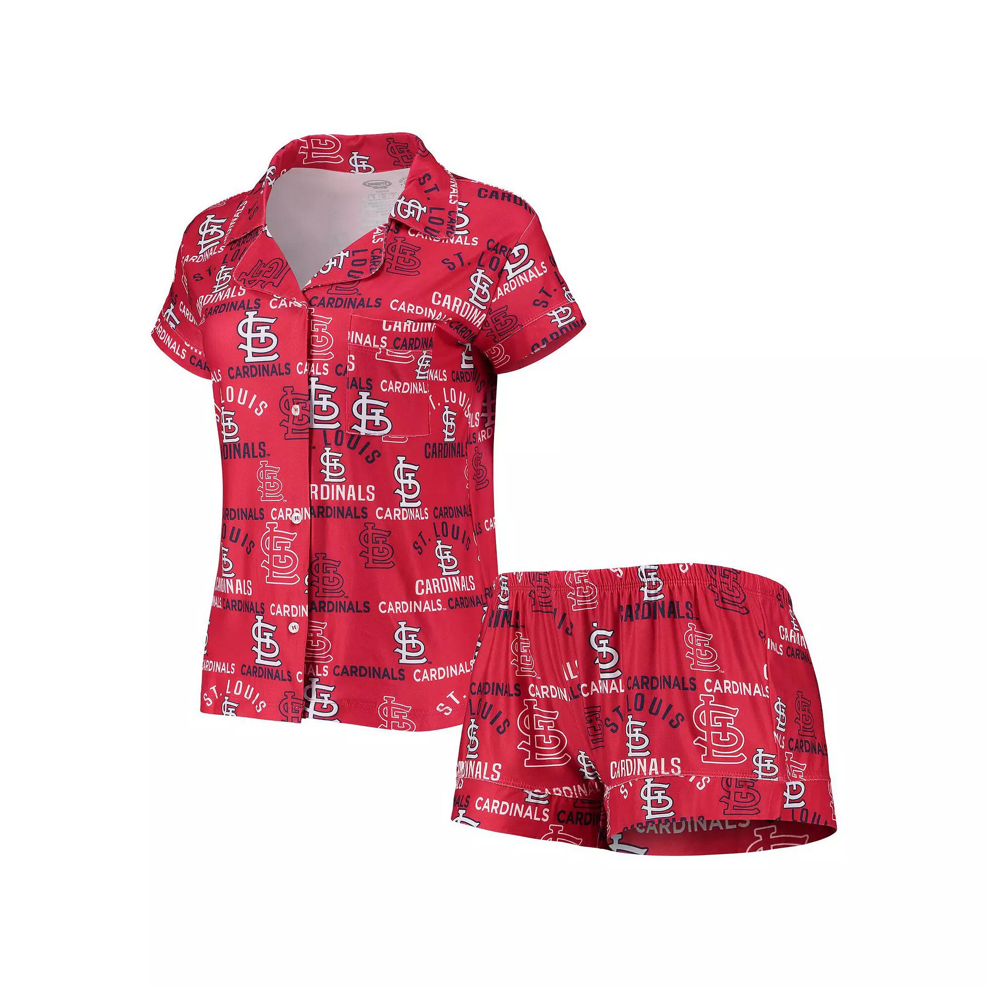 Women's Concepts Sport Red St. Louis Cardinals Flagship Allover Print Top & Shorts Sleep Set,  Product Image