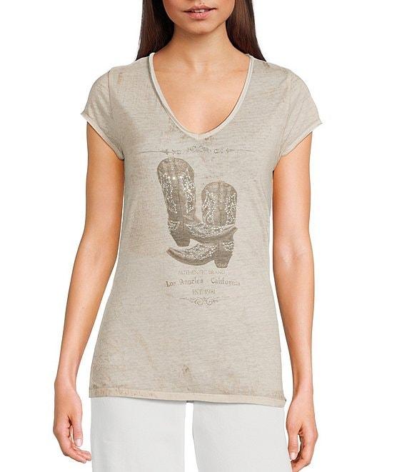 Guess Bling Boots Burnout Short Sleeve T-Shirt Product Image