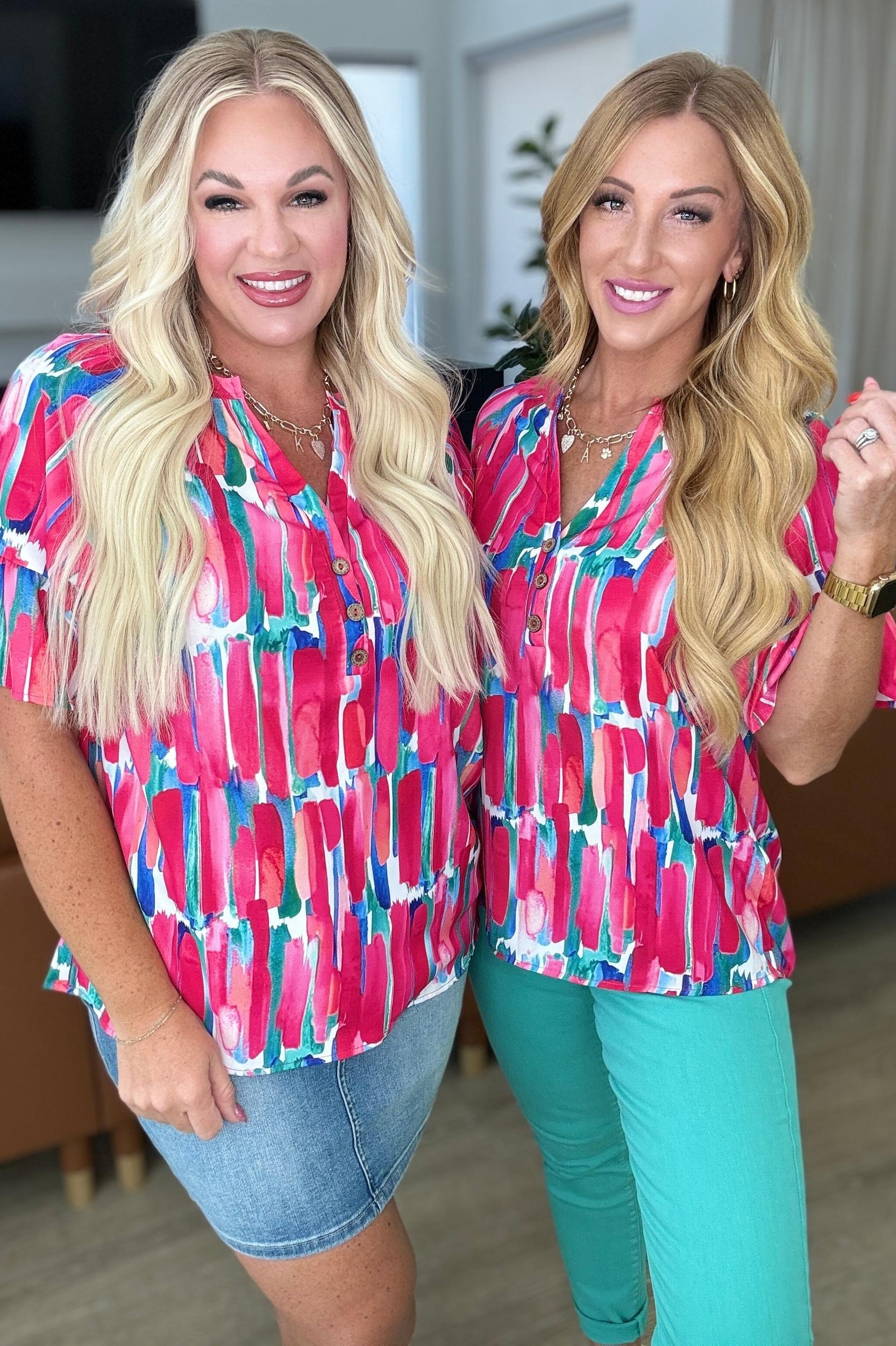 Art Exhibit V-Neck Blouse (Online Exclusive) Product Image