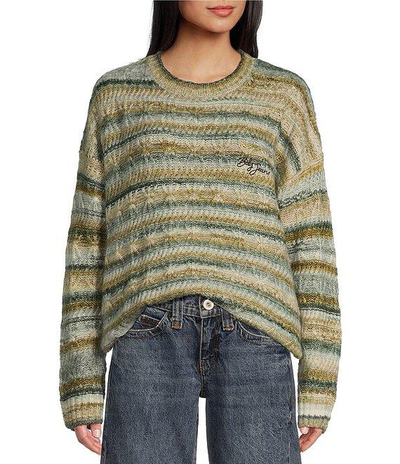 BDG Urban Outfitters Patterned Textured Wool-Blend Slouch Sweater Product Image
