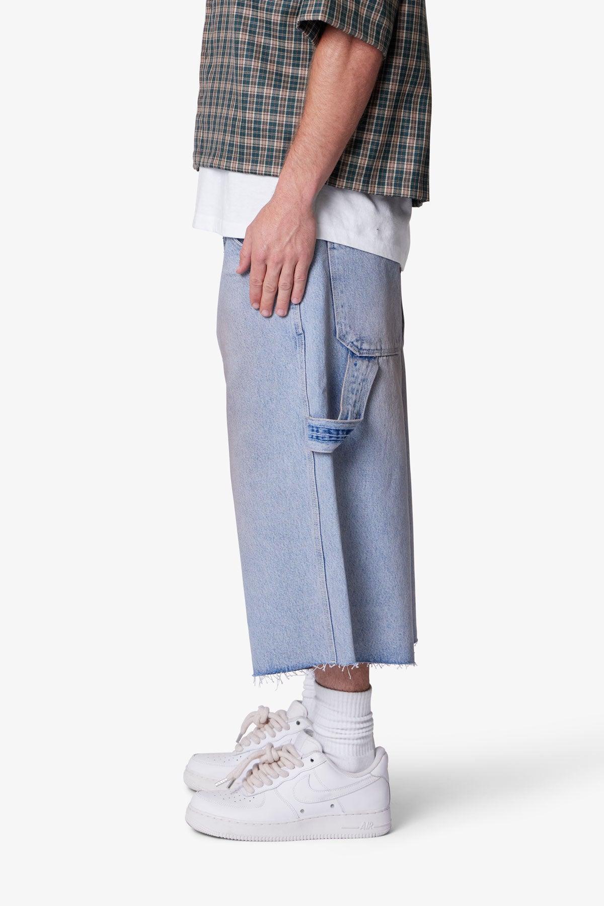 Ultra Baggy Tool Denim Shorts - Light Blue Product Image