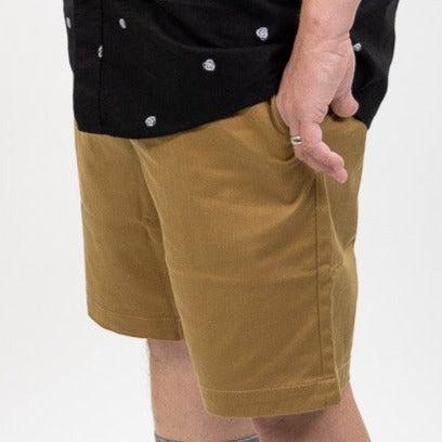 Volcom Frickin Elastic Waist Shorts - Dark Khaki Product Image