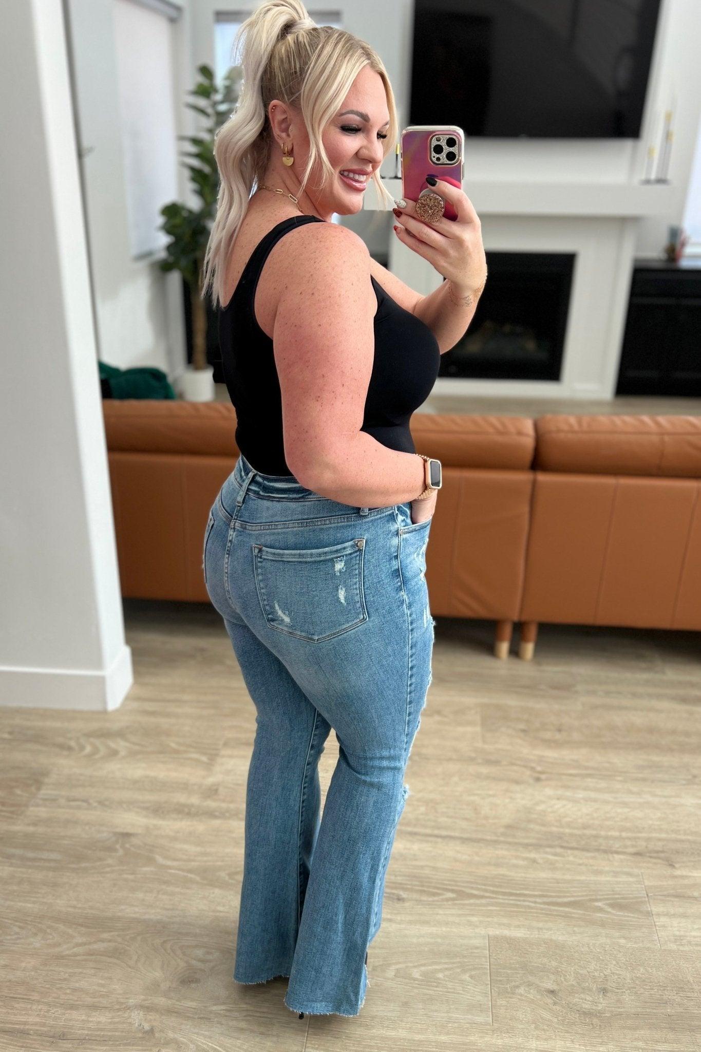 Jada High Waist Flare with Patch Pockets Female Product Image