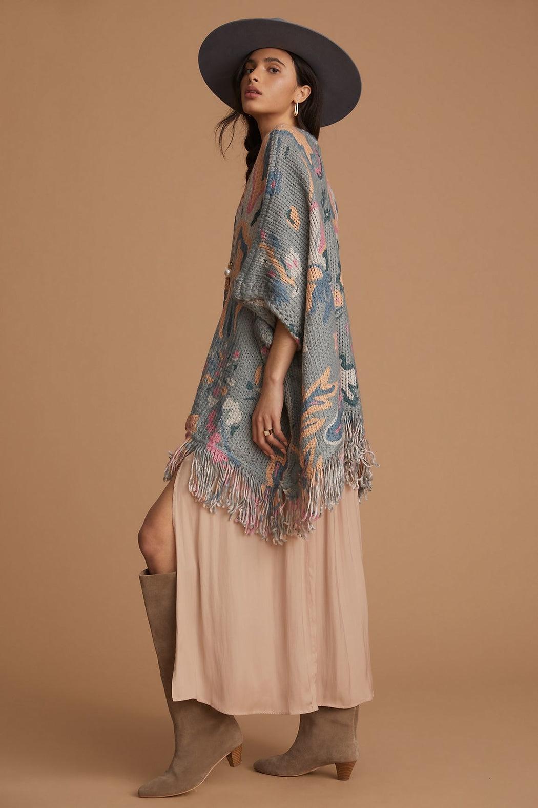 Elora Knit Tassel Woven Kimono Product Image
