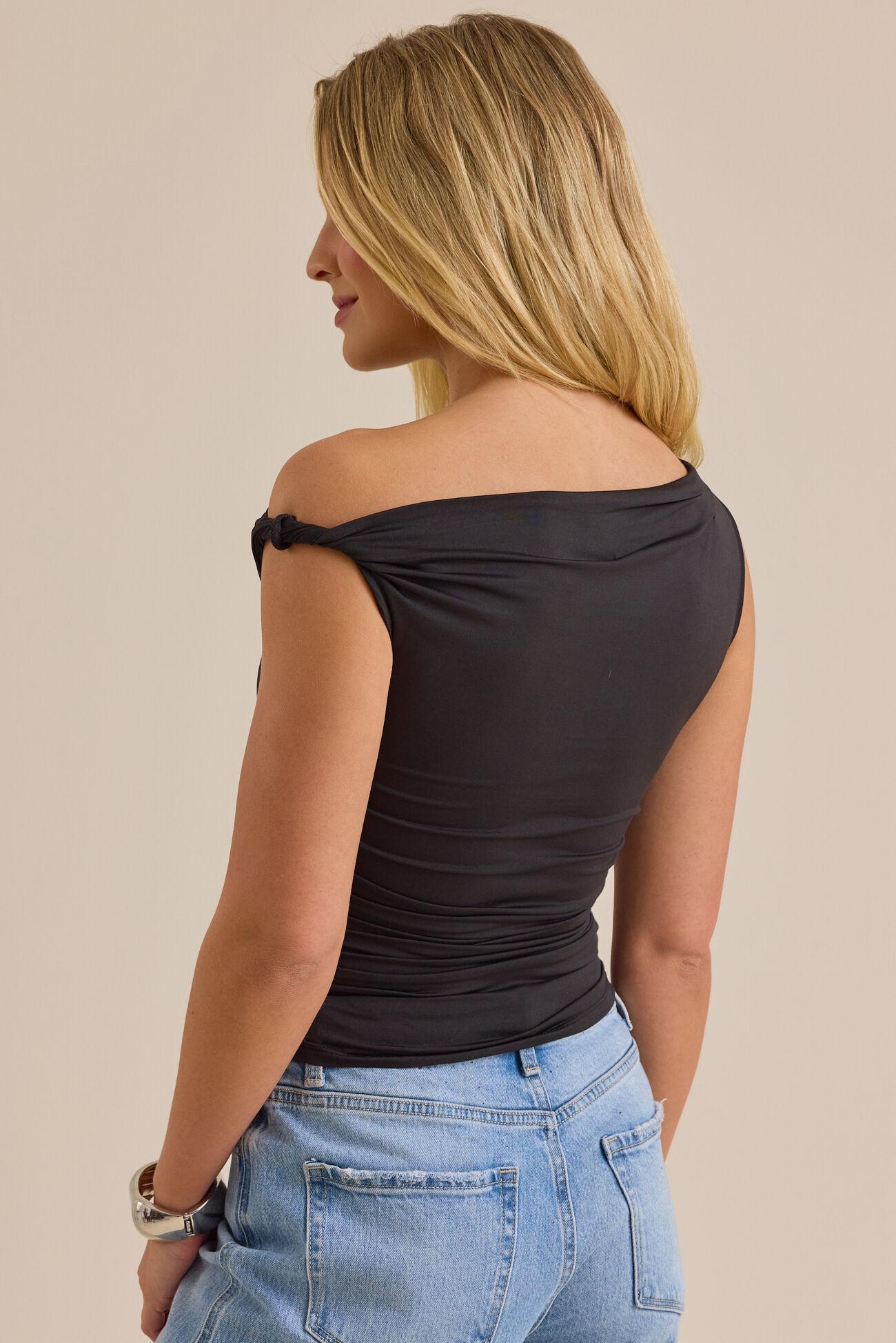 Annie Asymmetrical Twist Neck Top Product Image