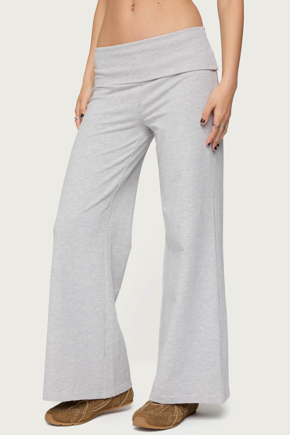 Petite Wide Leg Fold Over Pants Product Image