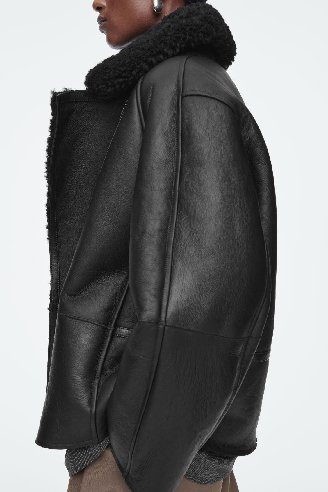 OVERSIZED SHEARLING AVIATOR JACKET Product Image